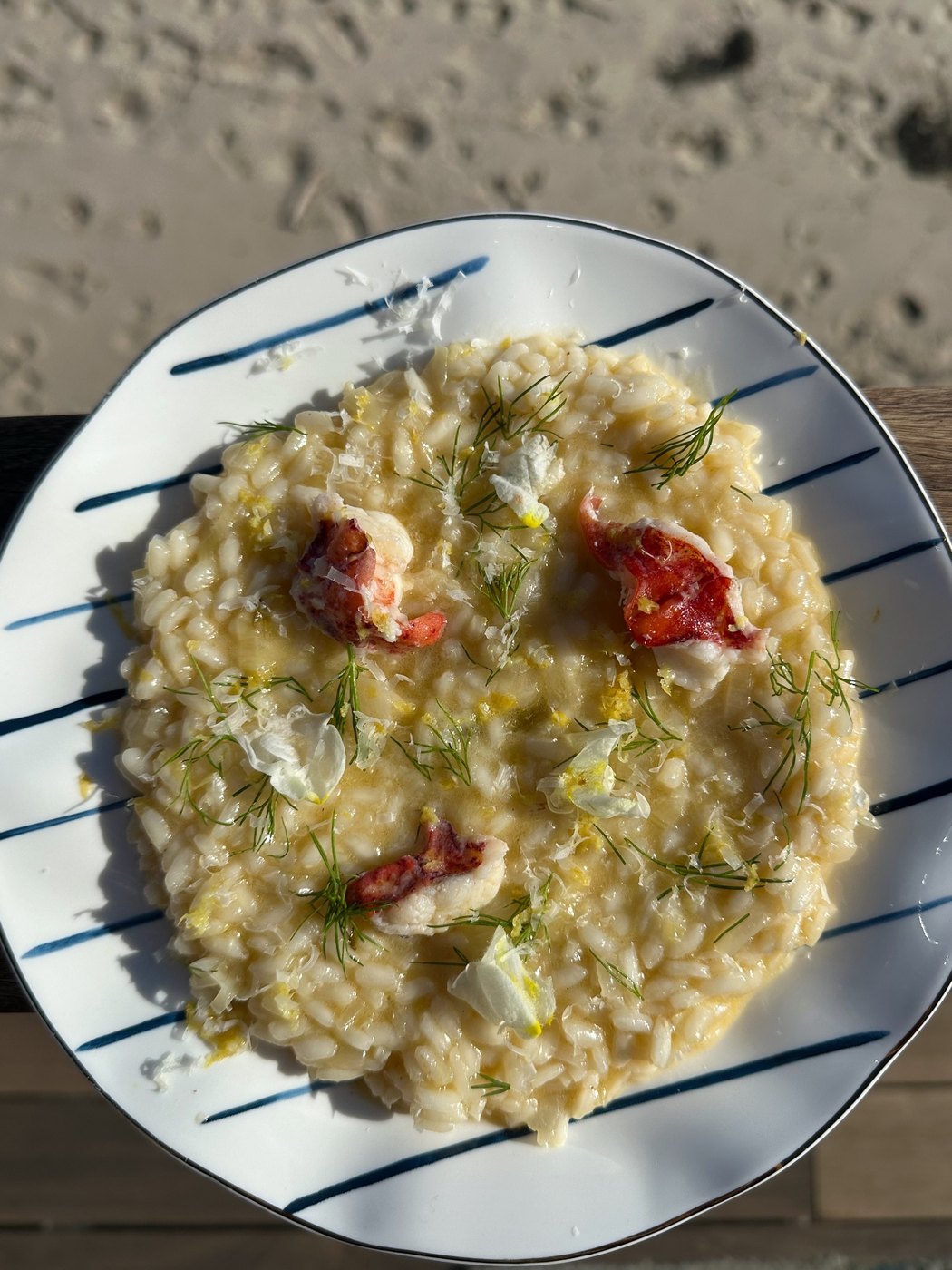 Lobster risotto with fennel and lemon zest